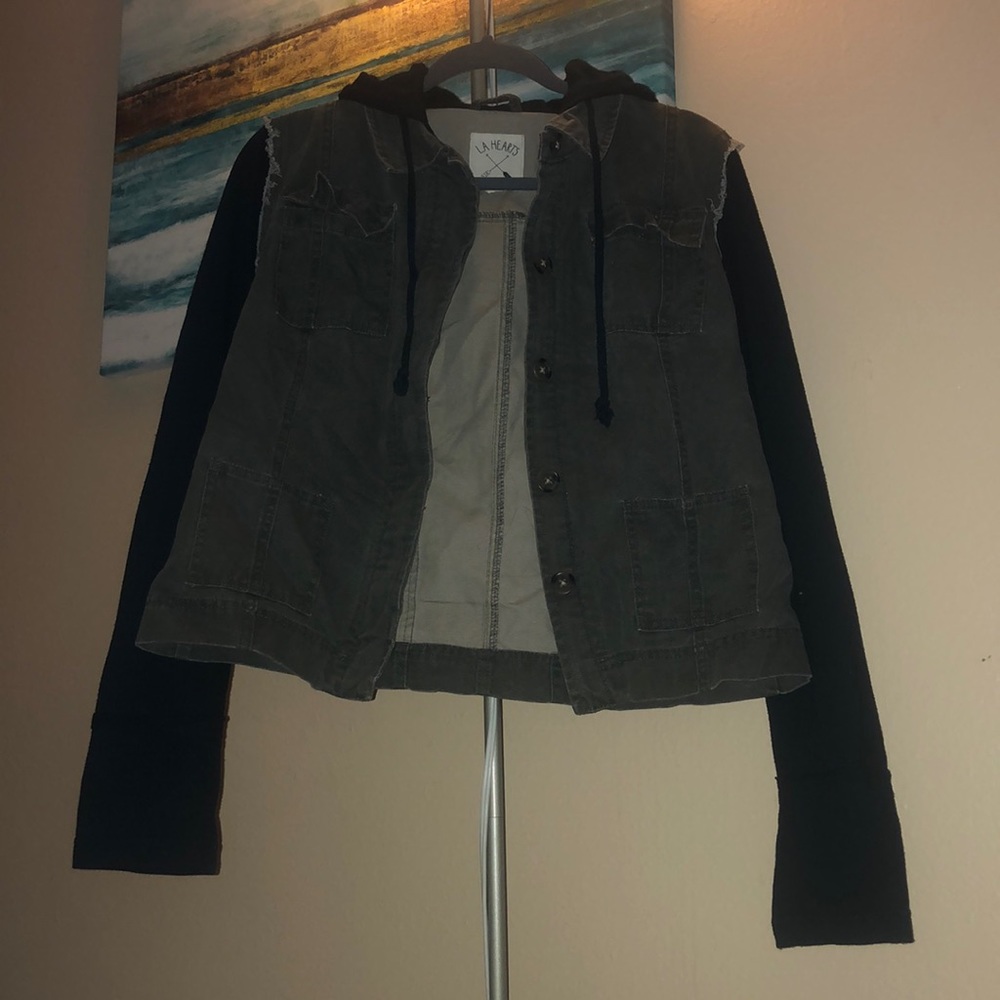 Grey denim/sweatshirt jacket